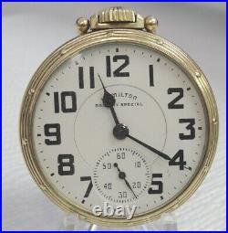 1950 Hamilton 16s, 21j, RR Grade 992B, Model 5, GF Case OF Pocket Watch Serviced