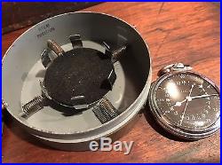 1950 Hamilton GCT 22j WWII 4992B Military Navy Army Pocket Watch Air Mans Case