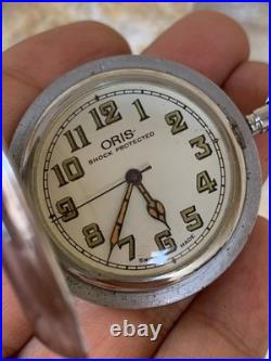 1950's Vintage Oris Hunter Case Pocket Watch Swiss Made Rare Great Condition
