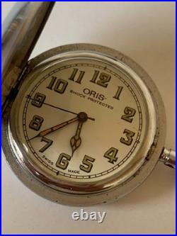 1950's Vintage Oris Hunter Case Pocket Watch Swiss Made Rare Great Condition