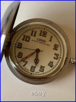 1950's Vintage Oris Hunter Case Pocket Watch Swiss Made Rare Great Condition