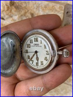 1950's Vintage Oris Hunter Case Pocket Watch Swiss Made Rare Great Condition