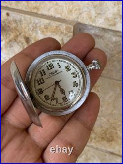 1950's Vintage Oris Hunter Case Pocket Watch Swiss Made Rare Great Condition