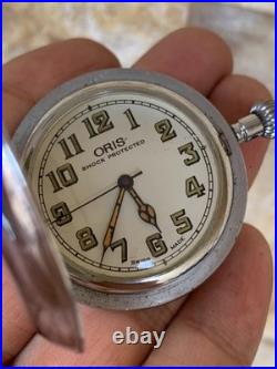 1950's Vintage Oris Hunter Case Pocket Watch Swiss Made Rare Great Condition