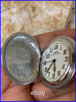 1950's Vintage Oris Hunter Case Pocket Watch Swiss Made Rare Great Condition