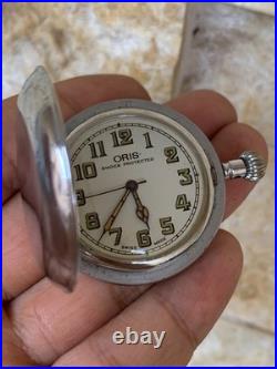 1950's Vintage Oris Hunter Case Pocket Watch Swiss Made Rare Great Condition