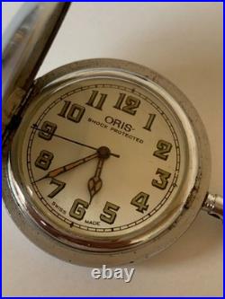 1950's Vintage Oris Hunter Case Pocket Watch Swiss Made Rare Great Condition