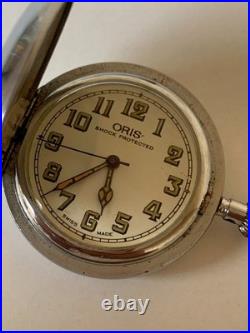 1950's Vintage Oris Hunter Case Pocket Watch Swiss Made Rare Great Condition