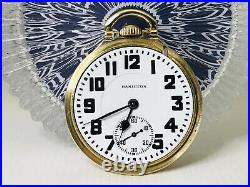 1952 Hamilton 992B Railway Special Pocket Watch 21j Minty Case SERVICED