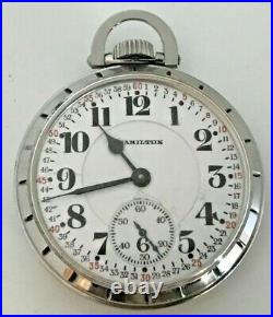 1953 Hamilton Railroad Grade 992B Pocket Watch 21j, 16s OF case Montgomery dial