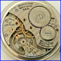 1953 Hamilton Railroad Grade 992B Pocket Watch 21j, 16s OF case Montgomery dial