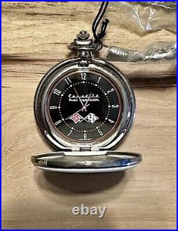 1957 CORVETTE Pocket Watch 52mm + Black Case + Chain by Franklin Mint Collector