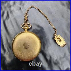 1964 Caravelle Bulova Pocket Watch Hunter Case 17 Jewel 160A Swiss withChain