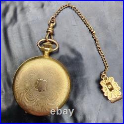1964 Caravelle Bulova Pocket Watch Hunter Case 17 Jewel 160A Swiss withChain