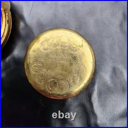 1964 Caravelle Bulova Pocket Watch Hunter Case 17 Jewel 160A Swiss withChain