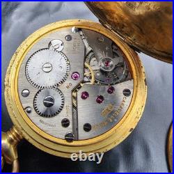 1964 Caravelle Bulova Pocket Watch Hunter Case 17 Jewel 160A Swiss withChain