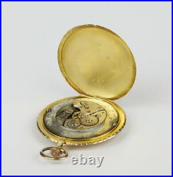 19th Century Antique 18k Yellow Gold and Enamel Pocket Watch Case