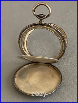 19th Swiss 800 Solid Silver Niello Hallmark Hunter Pocket Watch Case Only