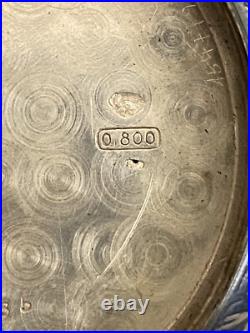 19th Swiss 800 Solid Silver Niello Hallmark Hunter Pocket Watch Case Only