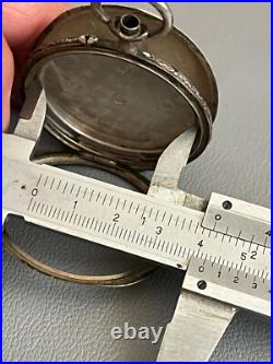 19th Swiss 800 Solid Silver Niello Hallmark Hunter Pocket Watch Case Only
