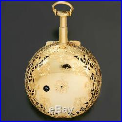20k Gold 7-1/2 Minute Repeater Boy London Pocket Watch Ca1730s Repoussee Case