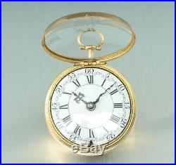 20k gold Pair case Repousse verge pocket watch Brown London 1725