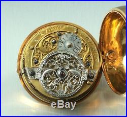 20k gold Pair case Repousse verge pocket watch Brown London 1725