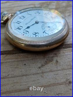 21 Jewels Hampton Railroad Watch working Rare signed Swing Gold Filled Worn Case