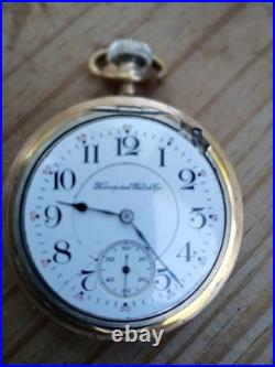 21 Jewels Hampton Railroad Watch working Rare signed Swing Gold Filled Worn Case