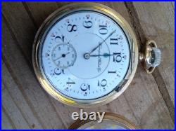 21 Jewels Hampton Railroad Watch working Rare signed Swing Gold Filled Worn Case