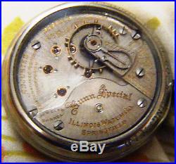 23J Illinois Bunn Spc. Pocket Watch #2534042 In Illinois Display Case