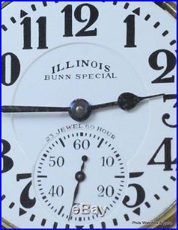 23J Illinois Bunn Special 60 Hr 163A Railroad Pocket Watch 14K Gold Filled Case3