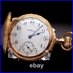 23 Jewel Riverside Maximus Waltham Pocket Watch in Multicolor Gold Stag Case