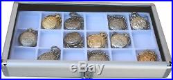 2 Pocket 18Watch Show Case Display Antique Jewelry Supply box for pocket watches