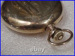 354 Elgin 15 Jewel Wind Hunter Pocket Watch 20 Yr GF Case 0s runs 5 Diamond Rose