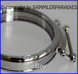 49mm STEEL CASE f INSERTING OF Pocket & Chrono watch movements Nardin Omega etc