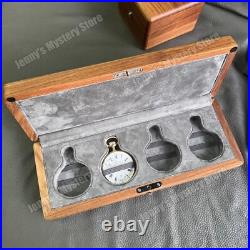 4 Slot Solid Wood Pocket Watch Box Portable Pocket Watch Display Storage Case