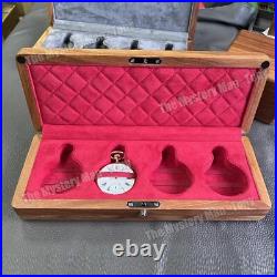 4 Slot Solid Wood Pocket Watch Box Portable Single Pocket Watch Display Storage