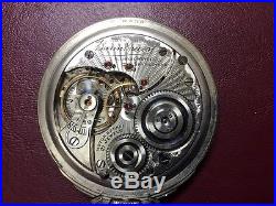 60 Hour Illinois Bunn special, 21J Pocket Watch In 14K White GF Case Running