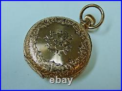 6s SETH THOMAS Pocket Watch 14K GOLD CASE. RUNNING