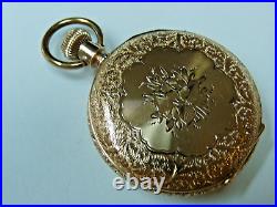 6s SETH THOMAS Pocket Watch 14K GOLD CASE. RUNNING