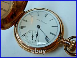 6s SETH THOMAS Pocket Watch 14K GOLD CASE. RUNNING