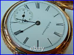 6s SETH THOMAS Pocket Watch 14K GOLD CASE. RUNNING