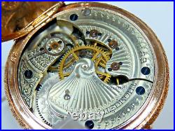 6s SETH THOMAS Pocket Watch 14K GOLD CASE. RUNNING