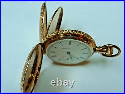 6s SETH THOMAS Pocket Watch 14K GOLD CASE. RUNNING