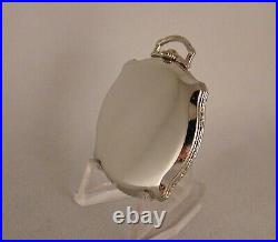 94 YEARS OLD ELGIN 17j 14k WHITE GOLD FILLED CUSHION CASE OPEN FACE POCKET WATCH