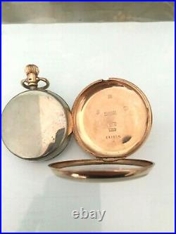 9ct gold albert chain, 9ct gold pocket watch, 9ct gold sovereign case/holder 138g