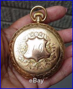 ADAM VOGT Louisville KY Hunting Case Colored Gold Pocket Watch SZ 18 / 1887
