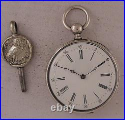 AMAZING Silver Case 150-Years-Old Cylindre French Pocket Watch MINT Serviced