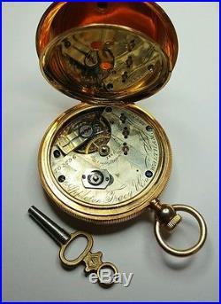 AMERICAN WATCH CO. Appleton Tracy 14K SOLID GOLD CASED POCKET WATCH 1873c